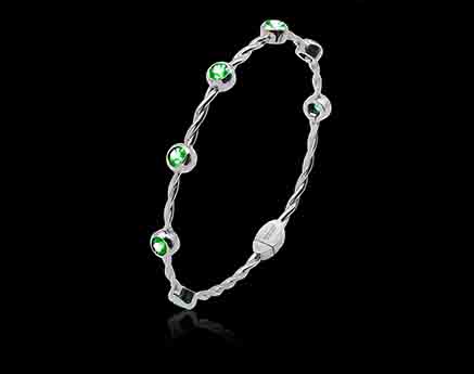 bijoux émeraude/bracelet-emeraude-or blanc-entrelacée